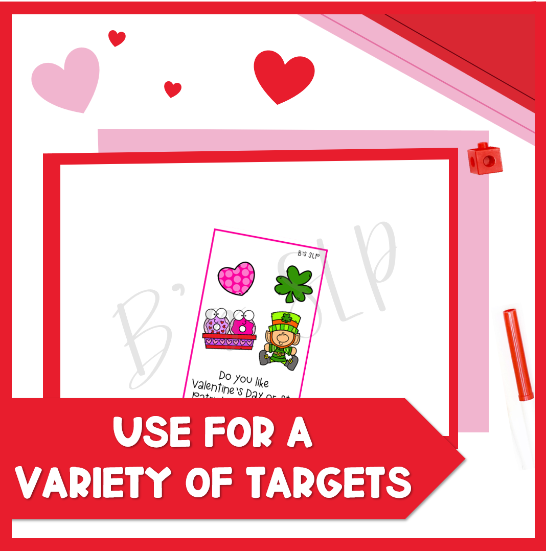 February Valentine's Conversation Starter Cards Speech Therapy