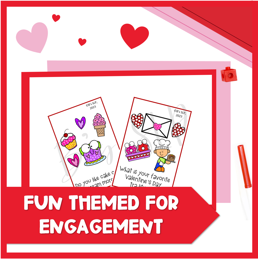 February Valentine's Conversation Starter Cards Speech Therapy