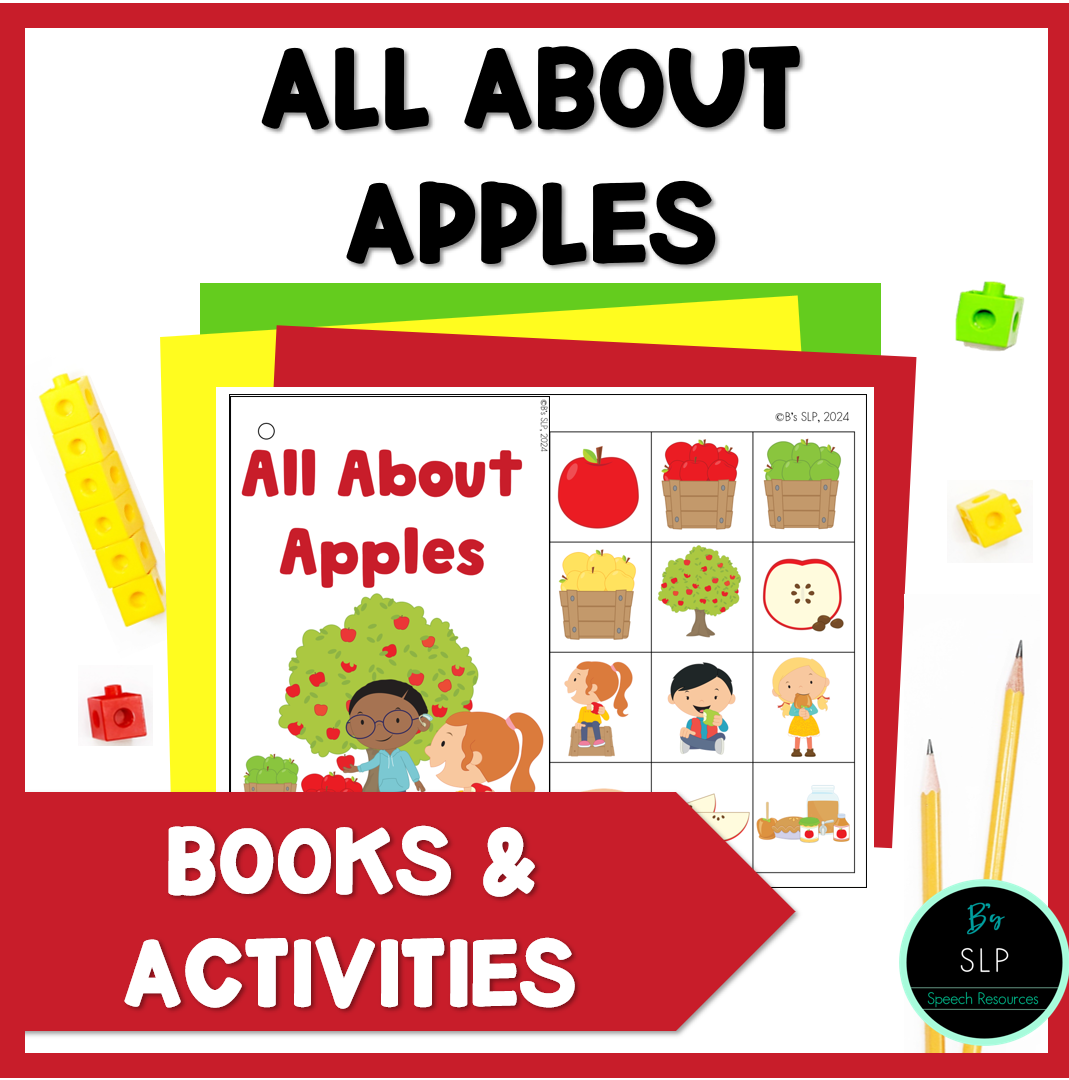 All About Apples Early Language Preschool Books & Activities Sept Speech Therapy