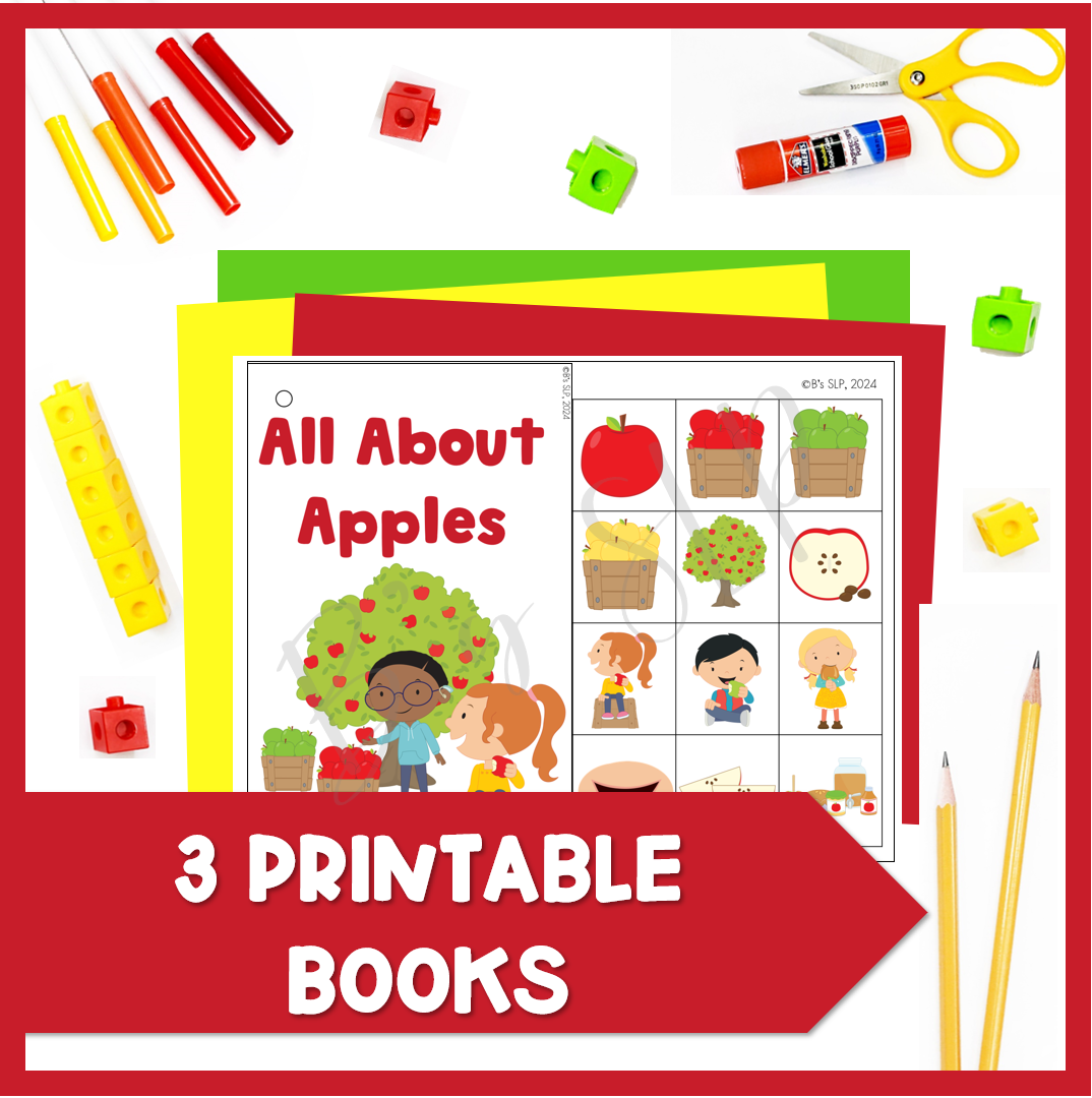 All About Apples Early Language Preschool Books & Activities Sept Speech Therapy