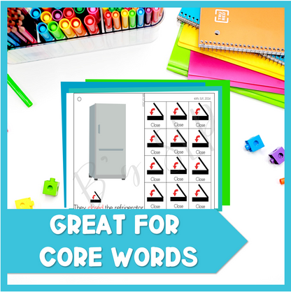 Close AAC Core Word Vocabulary Books & Parent Handout Activities Speech Therapy