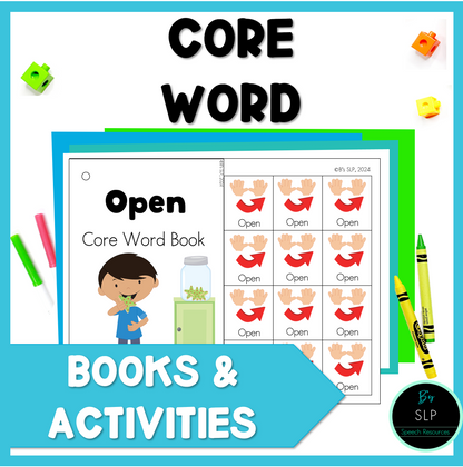 Open AAC Core Word Vocabulary Books & Parent Handout Activities Speech Therapy