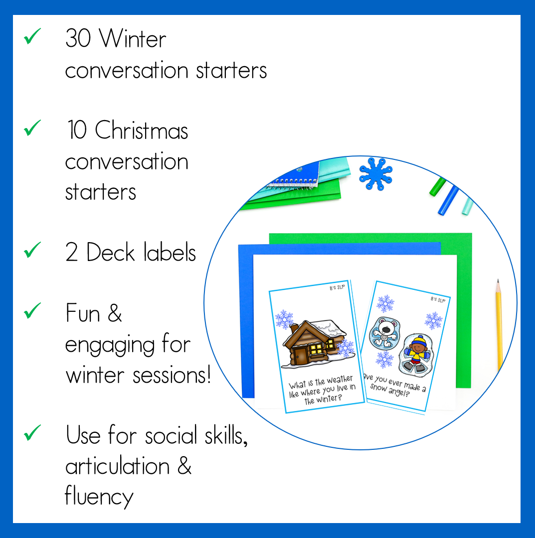 Winter and Christmas Conversation Starters for Speech Therapy