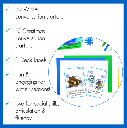 Winter and Christmas Conversation Starters for Speech Therapy