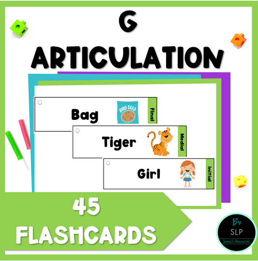 G Articulation Printable Strip Flashcards for Speech Therapy