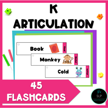 K Articulation Printable Strip Flashcards for Speech Therapy