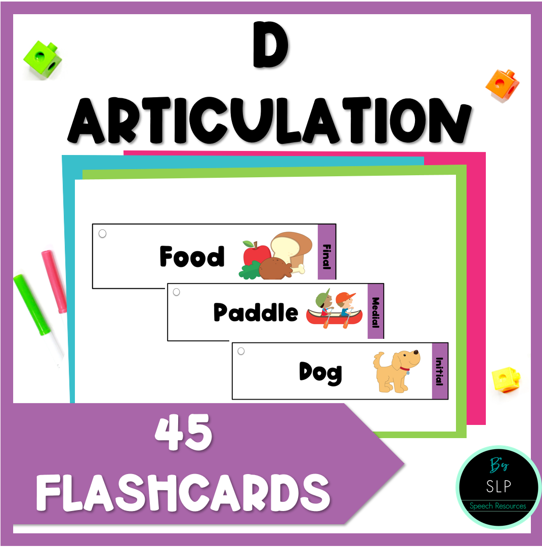 D Articulation Printable Strip Flashcards for Speech Therapy