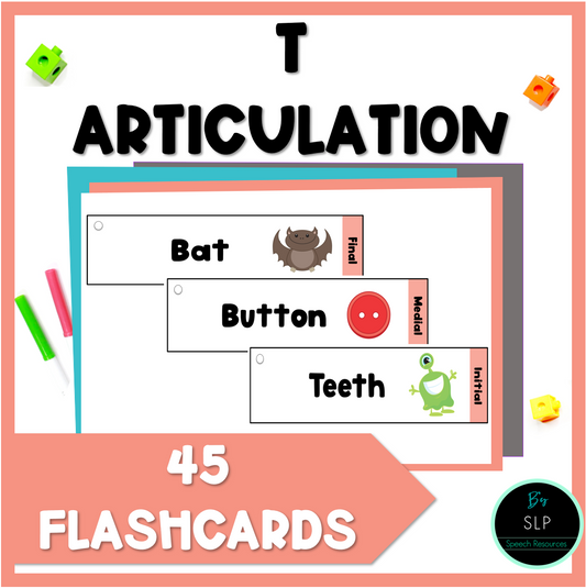 T Articulation Printable Strip Flashcards for Speech Therapy