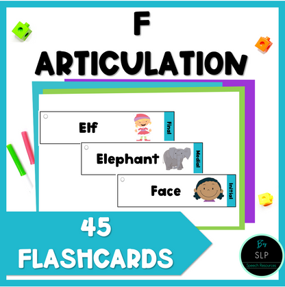 F Articulation Printable Strip Flashcards for Speech Therapy