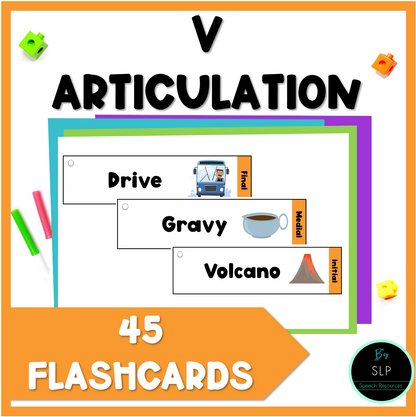 V Articulation Printable Strip Flashcards for Speech Therapy