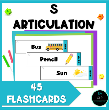 S Articulation Printable Strip Flashcards for Speech Therapy