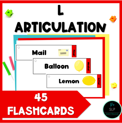 L Articulation Printable Strip Flashcards for Speech Therapy