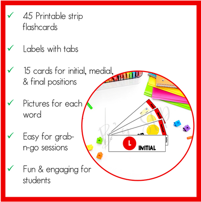 L Articulation Printable Strip Flashcards for Speech Therapy