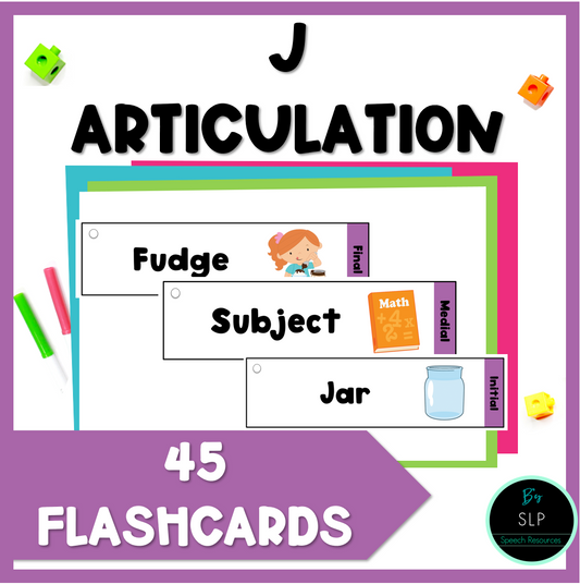 J Articulation Printable Strip Flashcards for Speech Therapy