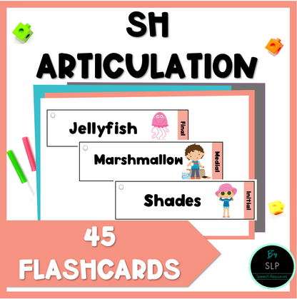 SH Articulation Printable Strip Flashcards for Speech Therapy