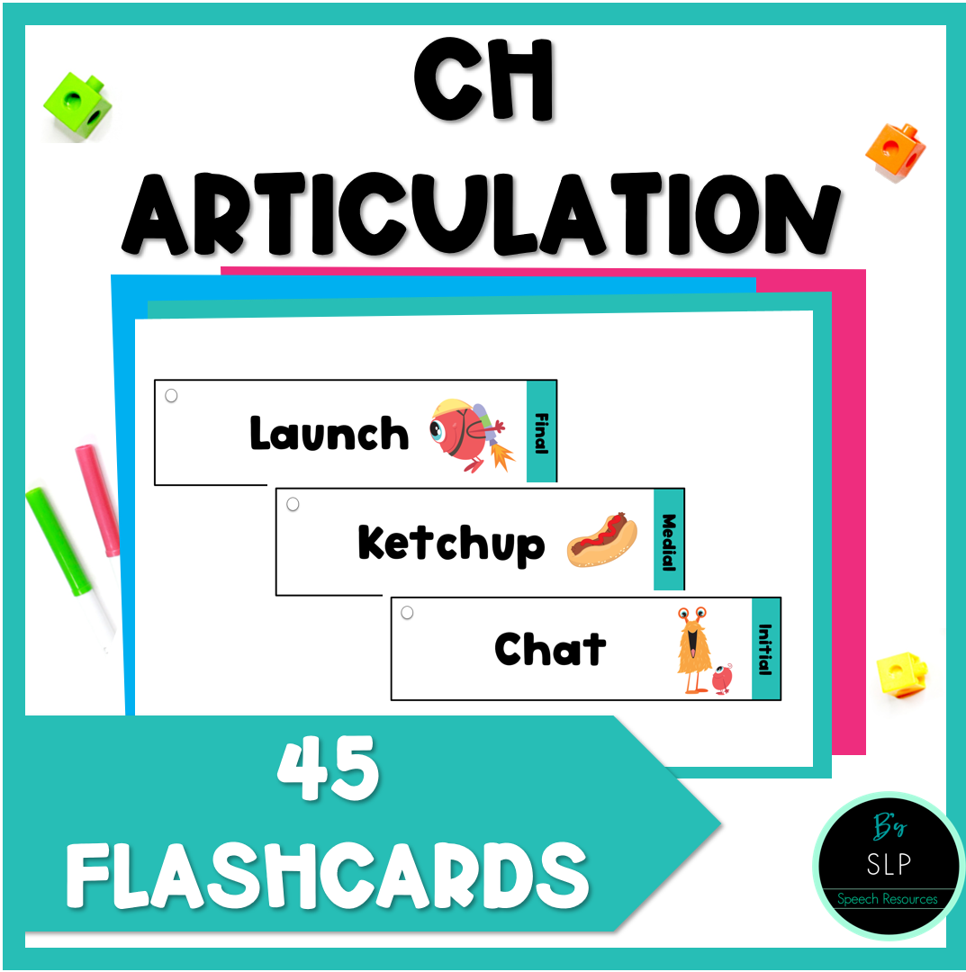 CH Articulation Printable Strip Flashcards for Speech Therapy