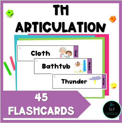 TH Articulation Printable Strip Flashcards for Speech Therapy