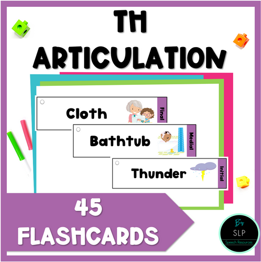 TH Articulation Printable Strip Flashcards for Speech Therapy