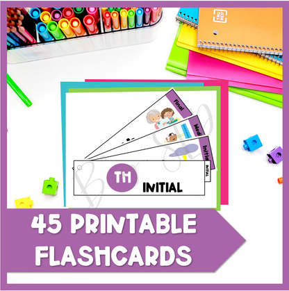 TH Articulation Printable Strip Flashcards for Speech Therapy