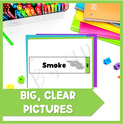 S Blends Articulation Printable Strip Flashcards for Speech Therapy