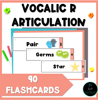 Vocalic R Articulation Printable Strip Flashcards for Speech Therapy