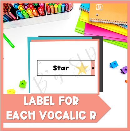 Vocalic R Articulation Printable Strip Flashcards for Speech Therapy