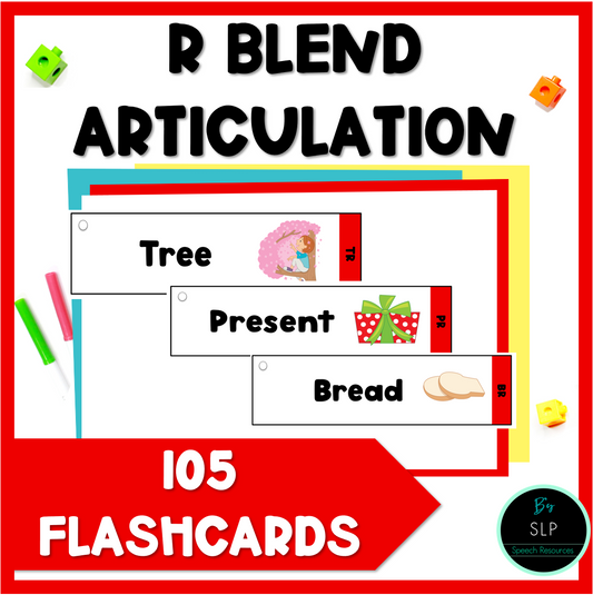 R Blend Articulation Printable Strip Flashcards for Speech Therapy