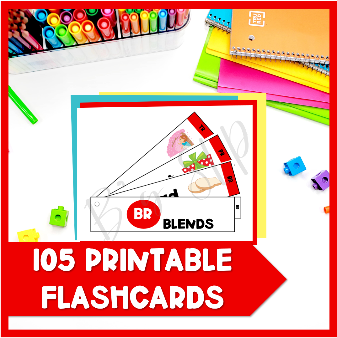 R Blend Articulation Printable Strip Flashcards for Speech Therapy