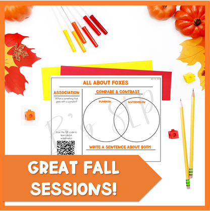 Fall Comprehension Language Worksheets NO-PREP Speech Therapy