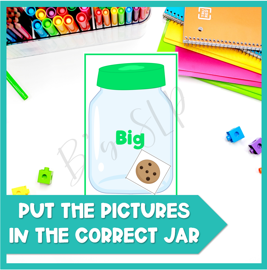 Comparing Sizes Basic Concept Learning Activity Preschool & Pre-K Speech Therapy