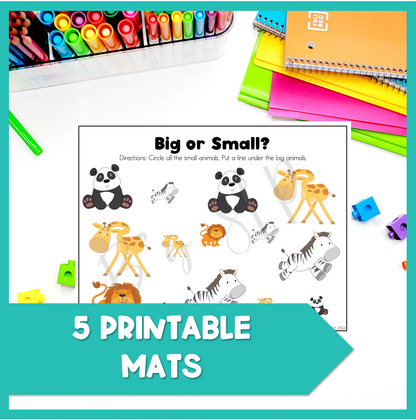 Comparing Sizes Basic Concept Learning Activity Preschool & Pre-K Speech Therapy