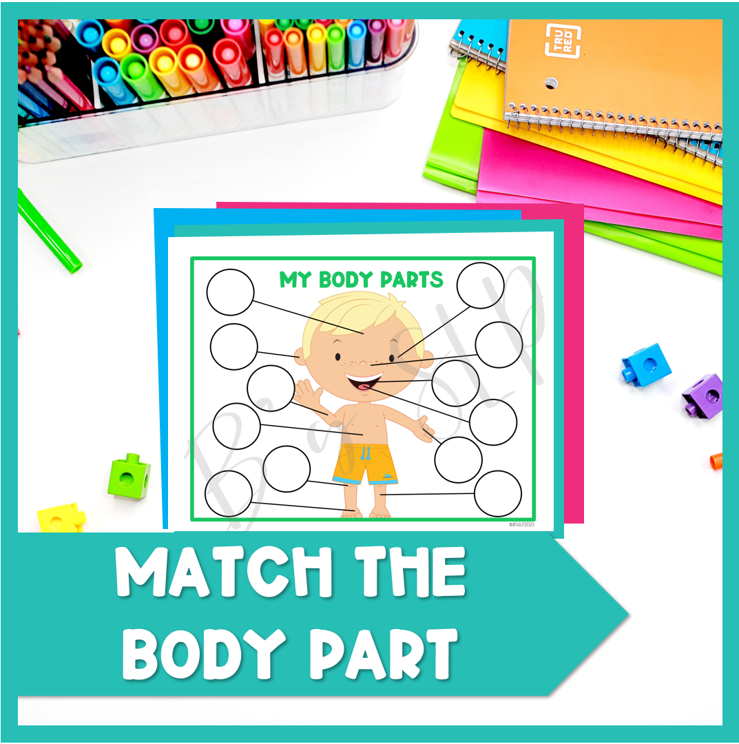 Body Parts Early Intervention Language Books, Flashcards and Mats Speech Therapy