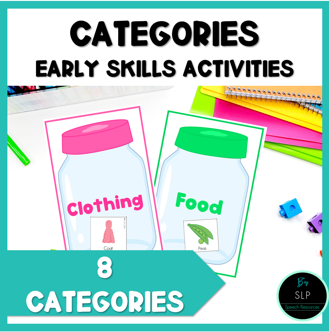 Category Sorting Activities, Basic Concept Learning for Preschool Speech Therapy