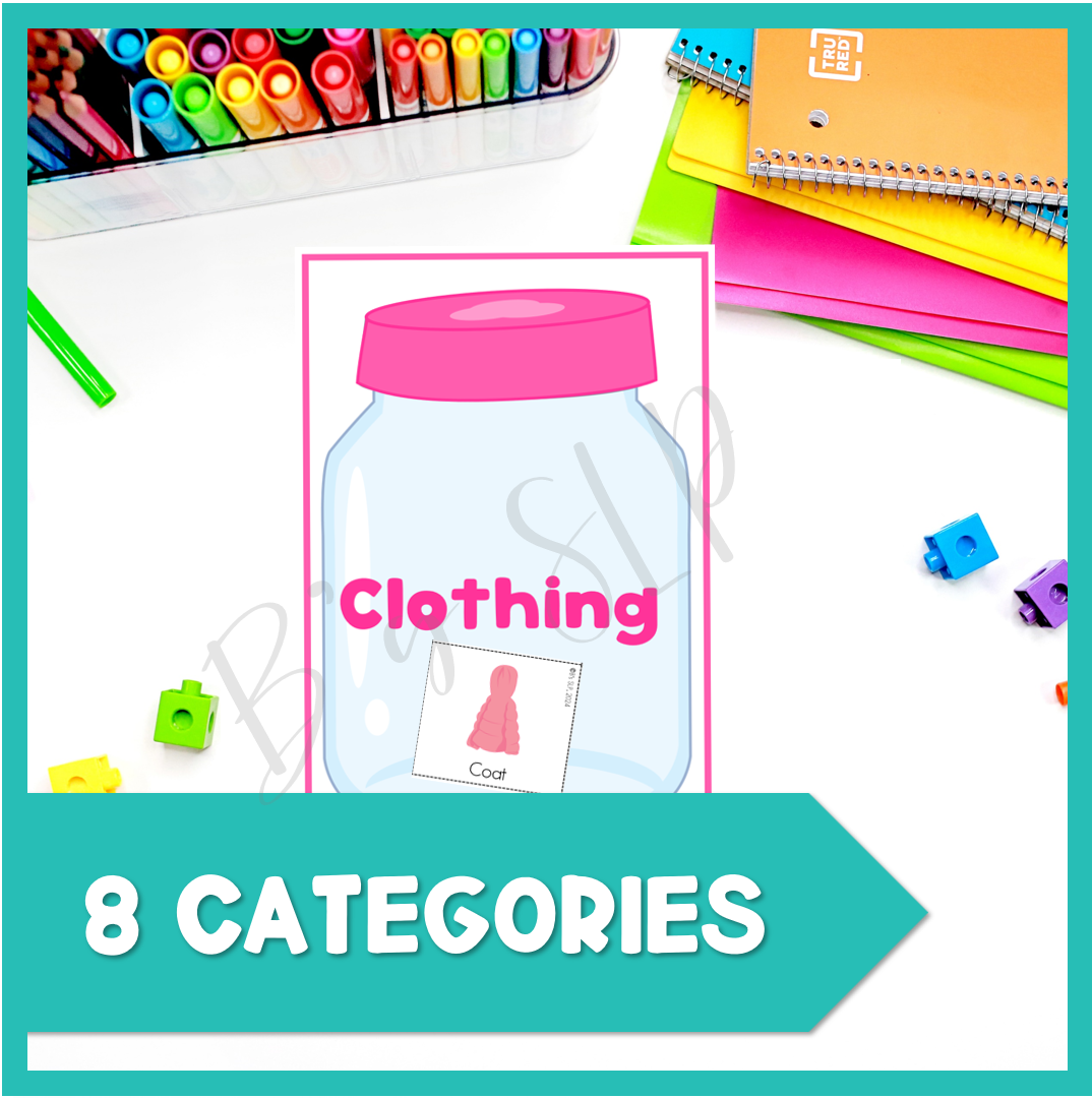 Category Sorting Activities, Basic Concept Learning for Preschool Speech Therapy