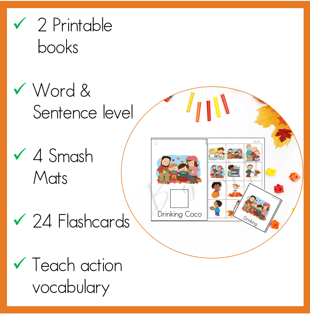 Fall Actions and Verbs Preschool Language Books and Activities Speech Therapy