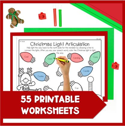 Christmas Holiday Articulation and Language Worksheet Activity Speech Therapy