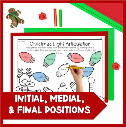 Christmas Holiday Articulation and Language Worksheet Activity Speech Therapy