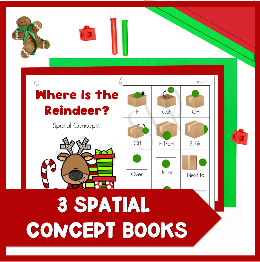 Christmas Spatial Concept Books Where is the Reindeer? Activities Speech Therapy