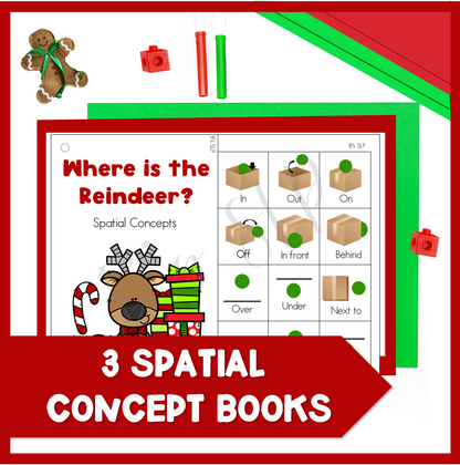 Christmas Spatial Concept Books Where is the Reindeer? Activities Speech Therapy