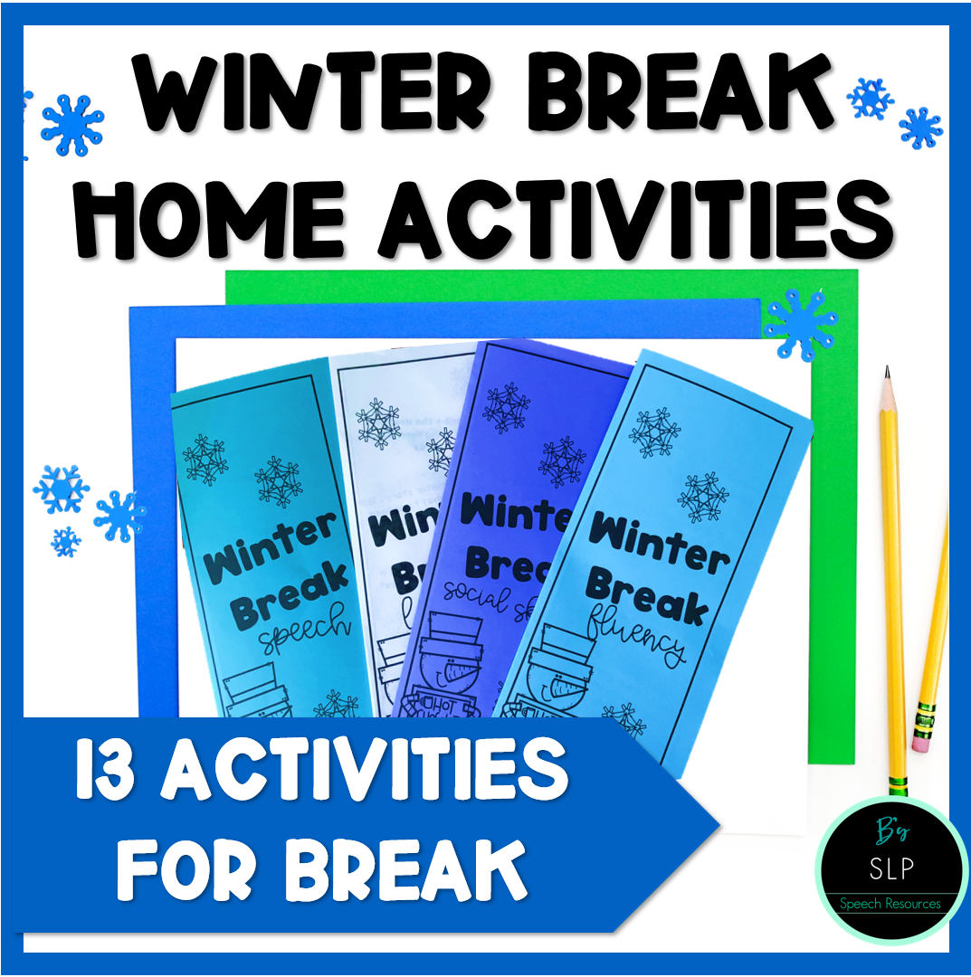 Winter Break Home Carryover Activities Speech Therapy