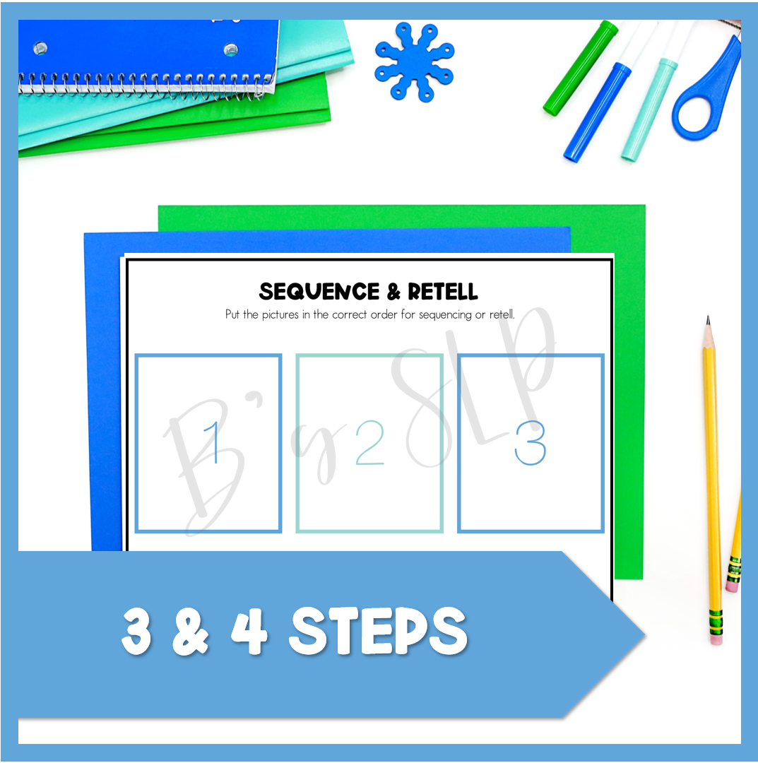 Winter Sequence and Retell Stories and Picture Activities Speech Therapy