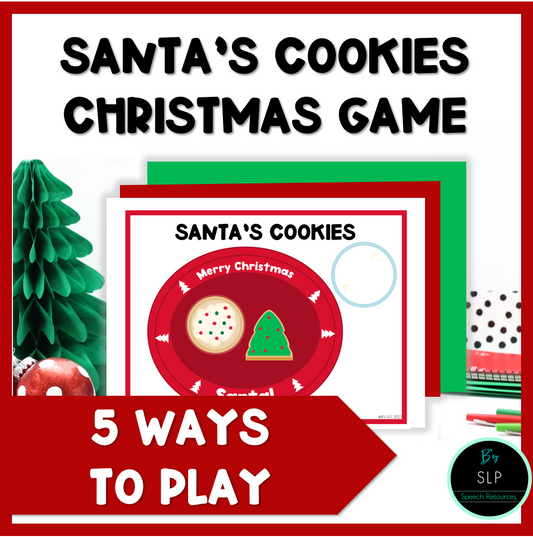 Christmas Game Activity Santa's Cookies Speech Therapy