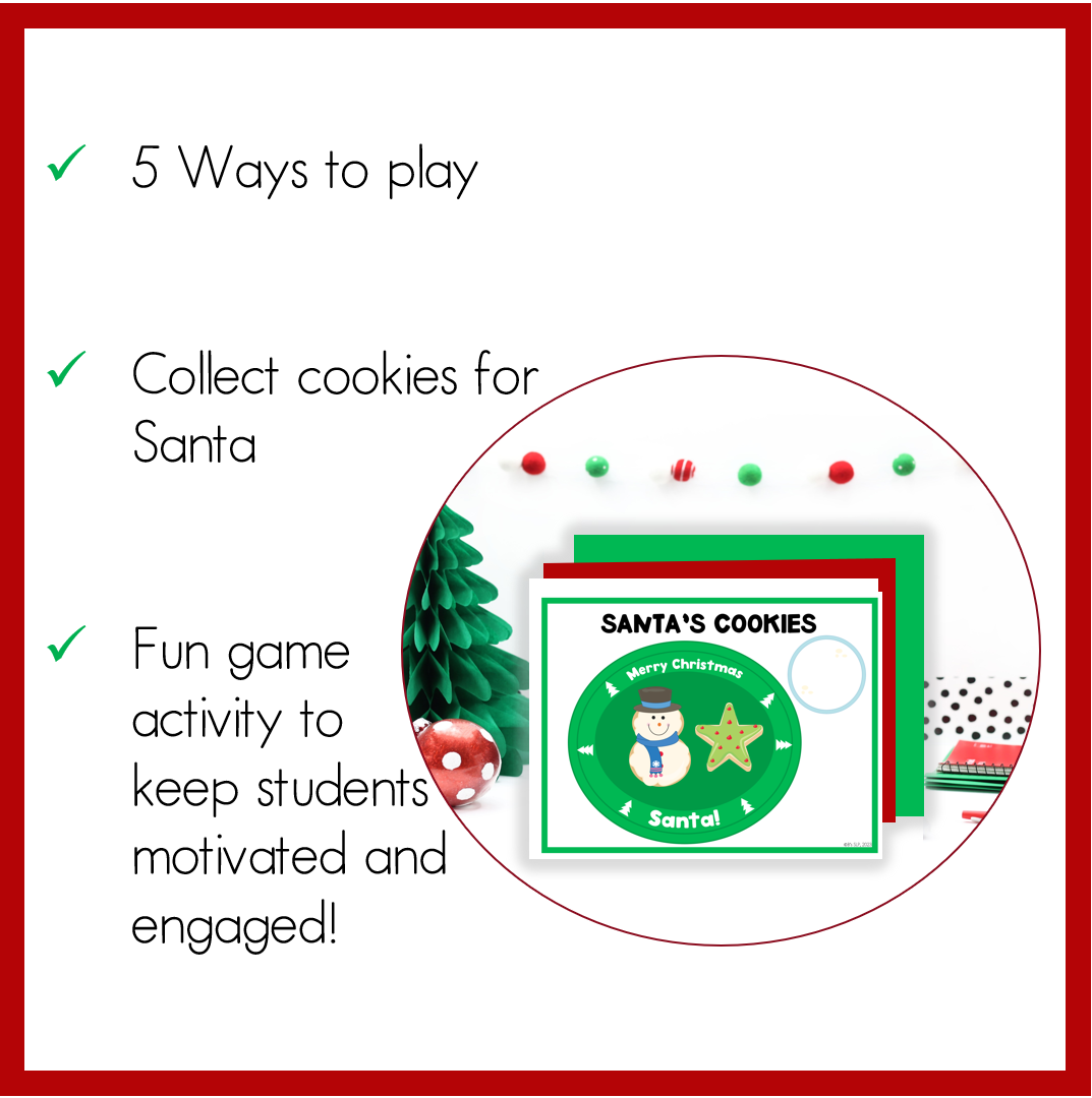 Christmas Game Activity Santa's Cookies Speech Therapy