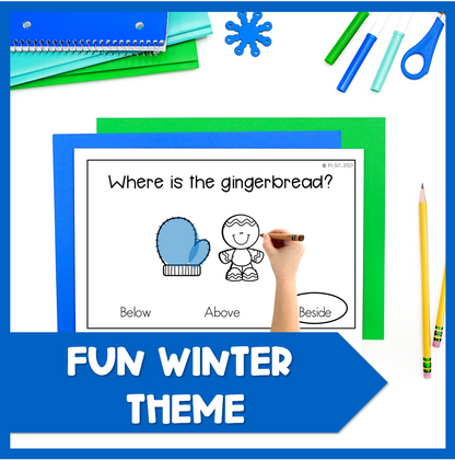 Gingerbread Winter Spatial Concept Preposition Coloring Books Speech Therapy