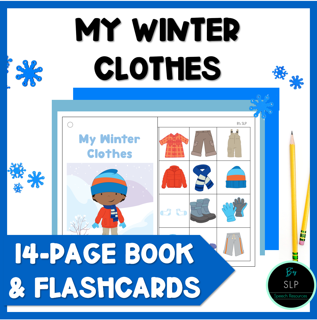 Winter Clothes Early Vocabulary Book Activity Speech Therapy