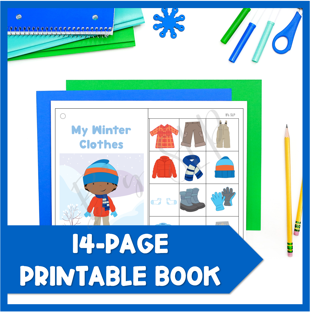 Winter Clothes Early Vocabulary Book Activity Speech Therapy