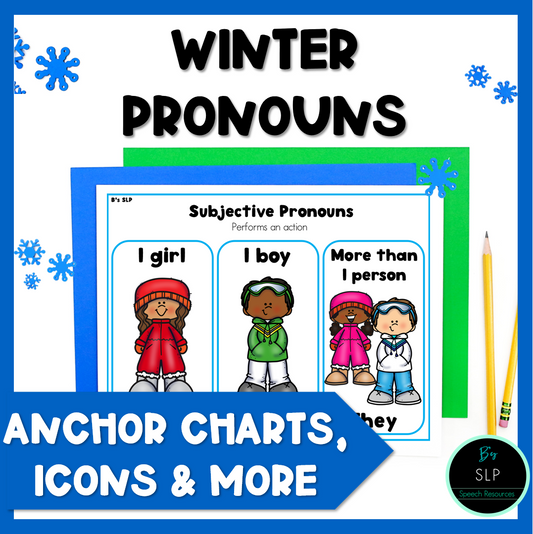 Winter Pronouns Sorting Activities Speech Therapy