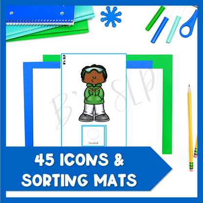 Winter Pronouns Sorting Activities Speech Therapy