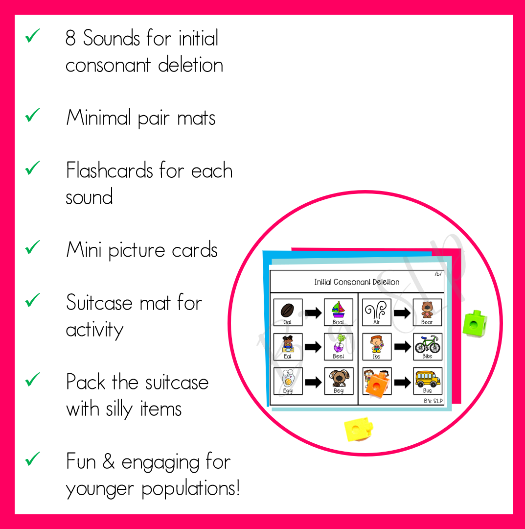 Initial Consonant Deletion Activity Speech and Language