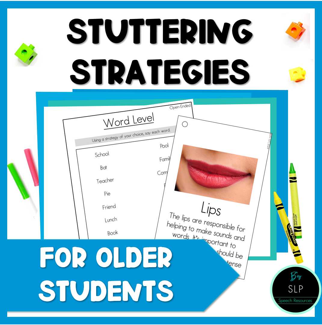 Stuttering Fluency Strategies, Activities, Worksheets for Older Students Speech